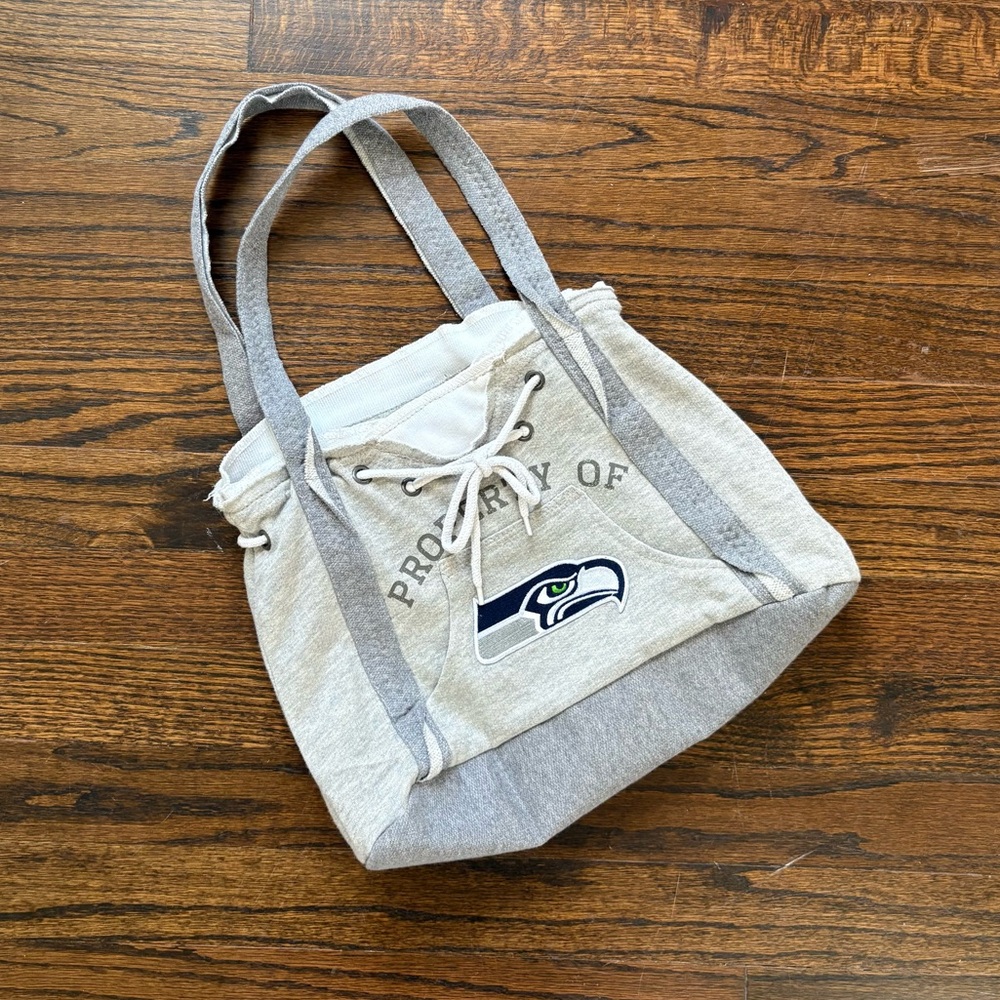 Seattle Seahawks Hoodie Purse Little Earth Productions Gray and White